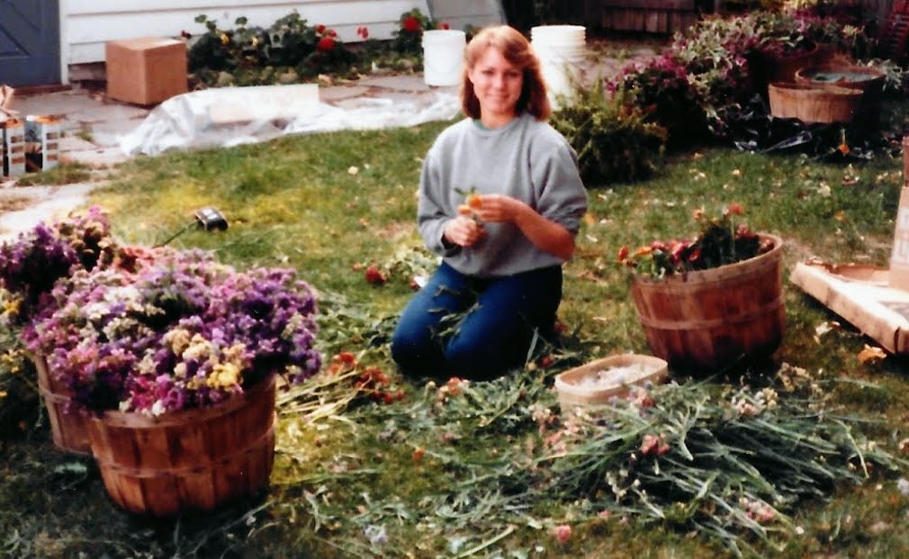 Jodie with dried flowers - 1984