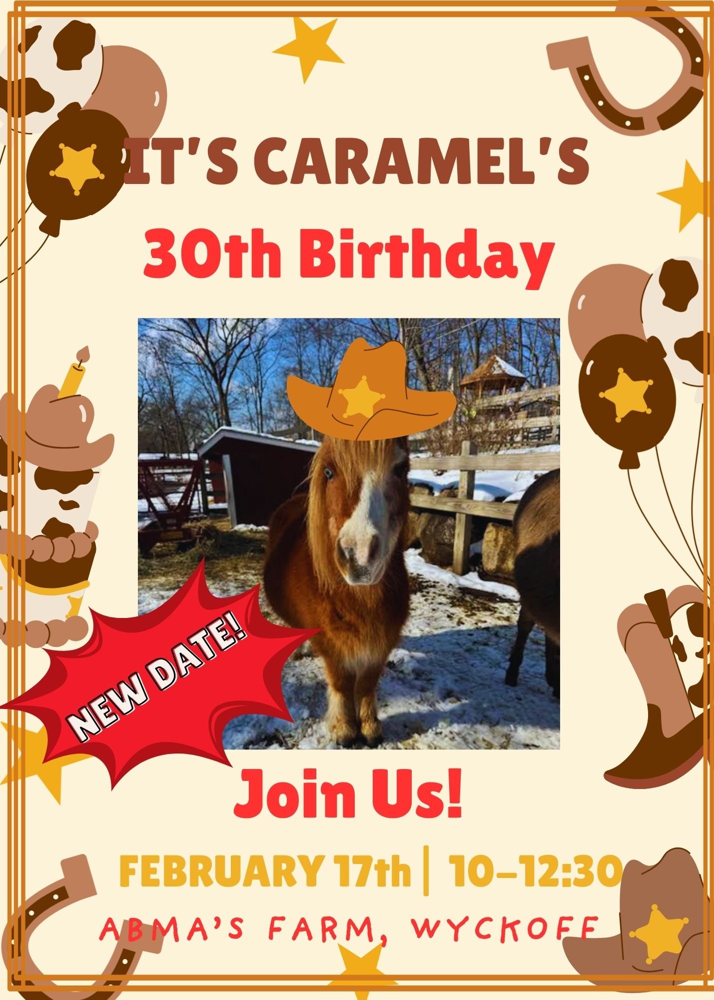 Brown and Yellow Playful Cowboy 1st Birthday Invitation (4)